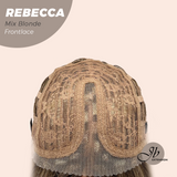 JBEXTENSION 20 Inches Long Mix Blonde Women Pre-Cut Frontlace Glueless Wig REBECCA MIX BLONDE