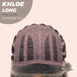 JBEXTENSION 18 Inches Pine Cones Pre-Cut Snowflake Lace Frontlace Glueless Wig KHLOE LONG PINE CONES【PERMATEASE】【BENDY EAR TABS】