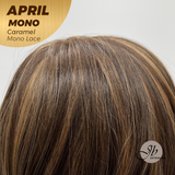 [PRE-ORDER] JBEXTENSION APRIL MONO Monofilament Handmade Wig 6X5 Full Monofilament Hand Tied Top Wig 18 Inches Caramel Mono Lace Wig With Anti-slip Silicone Strips Glueless Wig APRIL MONO CARAMEL【BENDY EAR TABS】