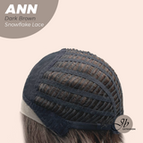 JBEXTENSION 10 Inches Dark Brown Pre-Cut Side Part Snowflake Lace Frontlace Glueless Wig ANN DARK BROWN【BENDY EAR TABS】