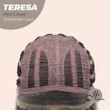 JBEXTENSION 18 Inches Pine Cones Pre-Cut Snowflake Lace Frontlace Glueless Wig TERESA PINE CONES【PERMATEASE】【BENDY EAR TABS】