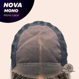 JBEXTENSION NOVA MONO Monofilament Handmade Wig 6X5 Full Monofilament Hand Tied Top Wig 25 Inches Ombre Brown Curly Mono Lace Handmade Futura Fiber Glueless Black Sapphire Wig NOVA MONO【BENDY EAR TABS】
