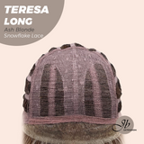 JBEXTENSION 22 Inches Long Ash Blonde Pre-Cut Snowflake Lace Frontlace Glueless Wig TERESA LONG ASH BLONDE【PERMATEASE】【BENDY EAR TABS】