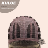 JBEXTENSION 12 Inches Bob Cut Camel Pre-Cut Snowflake Lace Frontlace Glueless Wig KHLOE CAMEL【PERMATEASE】【BENDY EAR TABS】- M/L