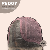 JBEXTENSION 19 Inches Long Straight Honey Brown Pre-Cut Side Part Snowflake Lace Frontlace Glueless Wig PEGGY HONEY BROWN【BENDY EAR TABS】