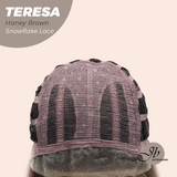 [PRE-ORDER] JBEXTENSION 18 Inches Honey Brown Pre-Cut Snowflake Lace Frontlace Glueless Wig TERESA HONEY BROWN【PERMATEASE】【BENDY EAR TABS】- M/L