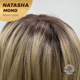 JBEXTENSION NATASHA MONO Monofilament Handmade Wig 6X5 Full Monofilament Hand Tied Top Wig 12 Inches Honey Blonde Mono Lace Wig Glueless Wig NATASHA MONO【BENDY EAR TABS】