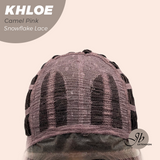 [PRE-ORDER] JBEXTENSION 12 Inches Bob Cut Camel Pink Pre-Cut Snowflake Lace Frontlace Glueless Wig KHLOE CAMEL PINK【PERMATEASE】【BENDY EAR TABS】- M/L