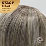JBEXTENSION STACY MONO Monofilament Handmade Wig 6X5 Full Monofilament Hand Tied Top Wig 18 Inches Ash Blonde Mono Lace Wig with Anti-slip Silicone Strips Glueless Wig STACY MONO - ASH BLONDE【BENDY EAR TABS】
