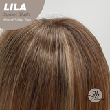 JBEXTENSION 20 Inches Scalpiana Sunset Blush Wolf Cut 3.5X4 Hard Silky Top Natural Scalp Effect Wig With Bangs LILA SUNSET BLUSH
