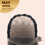 JBEXTENSION MAY MONO Monofilament Handmade Wig 6X5 Full Monofilament Hand Tied Top Wig 14 Inches Maple Brown Mono Lace Wig with Anti-slip Silicone Strips Glueless Wig MAY MONO - MAPLE BROWN【BENDY EAR TABS】