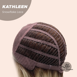 JBEXTENSION 15 Inches Mix Blonde Pre-Cut T Part Snowflake Lace Frontlace Glueless Wig KATHLEEN【BENDY EAR TABS】