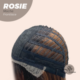 JBEXTENSION 16 Inches Mocha Curly Women Pre-Cut Frontlace Glueless Wig with Bangs ROSIE MOCHA