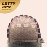 JBEXTENSION LETTY MONO Monofilament Handmade Wig 6X5 Full Monofilament Hand Tied Top Wig 12 Inches Dark Blonde Curly Mono Lace Wig With Anti-slip Silicone Strips Glueless Wig LETTY MONO【BENDY EAR TABS】