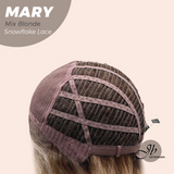 JBEXTENSION 14 Inches Mix Blonde Pre-Cut Side Part Snowflake Lace Frontlace Glueless Wig MARY MIX BLONDE【BENDY EAR TABS】