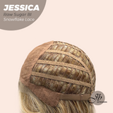 JBEXTENSION 16 Inches Raw Sugar Blonde Curly Pre-Cut Side Part Snowflake Lace Frontlace Glueless Wig JESSICA RAW SUGAR BLONDE【BENDY EAR TABS】
