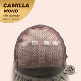 JBEXTENSION CAMILLA MONO Monofilament Handmade Wig 6X5 Full Monofilament Hand Tied Top Wig 20 Inches Mix Blonde Mono Lace Wig With Anti-slip Silicone Strips Glueless Wig CAMILLA MONO MIX BLONDE【BENDY EAR TABS】