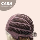 JBEXTENSION 16 Inches Mix Blonde Pre-Cut Side Part Snowflake Lace Frontlace Glueless Wig CARA【BENDY EAR TABS】