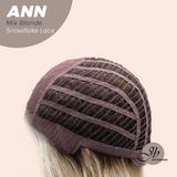JBEXTENSION 10 Inches Mix Blonde Pre-Cut Side Part Snowflake Lace Frontlace Glueless Wig ANN MIX BLONDE【BENDY EAR TABS】