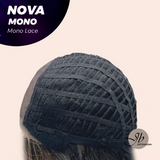 JBEXTENSION NOVA MONO Monofilament Handmade Wig 6X5 Full Monofilament Hand Tied Top Wig 25 Inches Ombre Brown Curly Mono Lace Handmade Futura Fiber Glueless Black Sapphire Wig NOVA MONO【BENDY EAR TABS】