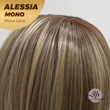 JBEXTENSION ALESSIA MONO Monofilament Handmade Wig 6X5 Full Monofilament Hand Tied Top Wig 10 Inches Bob Cut Mix Blonde Mono Lace Wig Glueless Wig ALESSIA MONO