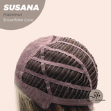 JBEXTENSION 9 Inches Hazelnut Pre-Cut Side Part Snowflake Lace Frontlace Glueless Wig SUSANA HAZELNUT【BENDY EAR TABS】