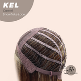 JBEXTENSION 22 Inches Camel Pre-Cut Snowflake Lace Frontlace Glueless Wig KEL CAMEL【PERMATEASE】【BENDY EAR TABS】- M/L