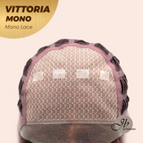 JBEXTENSION VITTORIA MONO Monofilament Handmade Wig 6X5 Full Monofilament Hand Tied Top Wig 16 Inches Dark Red Curly Mono Lace Wig With Anti-slip Silicone Strips Glueless Wig VITTORIA MONO【BENDY EAR TABS】