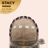 JBEXTENSION STACY MONO Monofilament Handmade Wig 6X5 Full Monofilament Hand Tied Top Wig 18 Inches Ash Blonde Mono Lace Wig with Anti-slip Silicone Strips Glueless Wig STACY MONO - ASH BLONDE【BENDY EAR TABS】