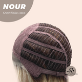 JBEXTENSION 11 Inches Mix Blonde Curly Pre-Cut T Part Snowflake Lace Frontlace Glueless Wig NOUR【BENDY EAR TABS】