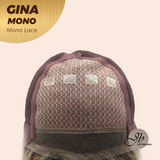 JBEXTENSION GINA MONO Full Monofilament Handmade Full Lace Full Hand Tied Wig 12 Inches Mix Blonde Mono Lace Handmade Futura Fiber Wig with Anti-slip Silicone Strips Glueless Wig GINA MONO【BENDY EAR TABS】