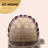 JBEXTENSION KC MONO Monofilament Handmade Wig 6X5 Full Monofilament Hand Tied Top Wig 18 Inches Curly Mix Blonde Mono Lace Wig with Anti-slip Silicone Strips Glueless Wig KC MONO【BENDY EAR TABS】
