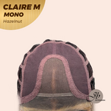 JBEXTENSION CLAIRE MONO Partial Monofilament Wig 22 Inches Hazelnut Curly Partial Mono Lace Glueless Wig CLAIRE MONO HAZELNUT【BENDY EAR TABS】