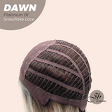 JBEXTENSION 19 Inches Curly Platinum Blonde Pre-Cut Side Part Snowflake Lace Frontlace Glueless Wig DAWN SNOWFLAKE - PLATINUM BLONDE【BENDY EAR TABS】