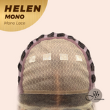 JBEXTENSION HELEN MONO Monofilament Handmade Wig 6X5 Full Monofilament Hand Tied Top Wig 14 Inches Honey Blonde Mono Lace Wig with Anti-slip Silicone Strips Glueless Wig HELEN MONO【BENDY EAR TABS】