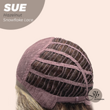 JBEXTENSION 17 Inches Hazelnut Deep Curly Pre-Cut Side Part Snowflake Lace Frontlace Glueless Wig SUE HAZELNUT【BENDY EAR TABS】