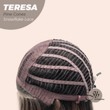 JBEXTENSION 18 Inches Pine Cones Pre-Cut Snowflake Lace Frontlace Glueless Wig TERESA PINE CONES【PERMATEASE】【BENDY EAR TABS】