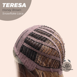 [PRE-ORDER] JBEXTENSION 18 Inches Honey Brown Pre-Cut Snowflake Lace Frontlace Glueless Wig TERESA HONEY BROWN【PERMATEASE】【BENDY EAR TABS】- M/L