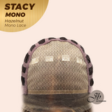 JBEXTENSION STACY MONO Monofilament Handmade Wig 6X5 Full Monofilament Hand Tied Top Wig 18 Inches Hazelnut Mono Lace Wig with Anti-slip Silicone Strips Glueless Wig STACY MONO - HAZELNUT【BENDY EAR TABS】