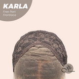 JBEXTENSION 22 Inches Brown Highlight Wave Fiber X, Tangle Less Pre-Cut Free Part Frontlace Glueless Wig KARLA【FIBER X】