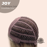 JBEXTENSION 19 Inches Champagne Gold Pre-Cut Arc Snowflake Lace Frontlace Glueless Wig JOY CHAMPAGNE GOLD【BENDY EAR TABS】