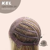 JBEXTENSION 22 Inches Light Golden Brown Pre-Cut Snowflake Lace Frontlace Glueless Wig KEL LIGHT GOLDEN BROWN【PERMATEASE】【BENDY EAR TABS】- M/L
