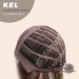 JBEXTENSION 22 Inches Camel Milk Sorbet Pre-Cut Snowflake Lace Frontlace Glueless Wig KEL CAMEL MILK SORBET【PERMATEASE】【BENDY EAR TABS】- M/L