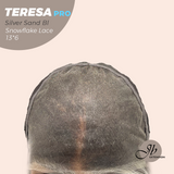 [PRE-ORDER] JBEXTENSION 18 Inches Silver Sand Blonde Pre-Cut 13X6 Free Part Snowflake Lace Frontlace Glueless Wig TERESA PRO - SILVER SAND BLONDE【BENDY EAR TABS】