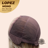 JBEXTENSION LOPEZ MONO Full Monofilament Handmade Full Lace Full Hand Tied Wig 18 Inches Mix Blonde Mono Lace Handmade Futura Fiber Wig with Anti-slip Silicone Strips Glueless Wig LOPEZ MONO - MIX BLONDE【BENDY EAR TABS】