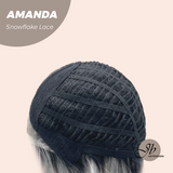 JBEXTENSION 16 Inches Grey Silver with Dark Root Pre-Cut Arc Snowflake Lace Frontlace Glueless Wig AMANDA SNOWFLAKE【BENDY EAR TABS】