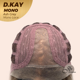 JBEXTENSION D.KAY MONO Partial Monofilament Wig 18 Inches Ash Grey Partial Mono Lace Glueless Women Fashion Wig D.KAY MONO ASH GREY【BENDY EAR TABS】