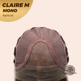 JBEXTENSION CLAIRE MONO Partial Monofilament Wig 22 Inches Apricot Curly Partial Mono Lace Glueless Wig CLAIRE MONO APRICOT【BENDY EAR TABS】