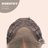 JBEXTENSION 22 Inches Mix Brown Curly Fiber X, Tangle Less Pre-Cut Free Part Frontlace Glueless Wig DOROTHY【FIBER X】