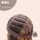 JBEXTENSION 22 Inches Amber Bronze Pre-Cut Snowflake Lace Frontlace Glueless Wig KEL AMBER BRONZE【PERMATEASE】【BENDY EAR TABS】- M/L
